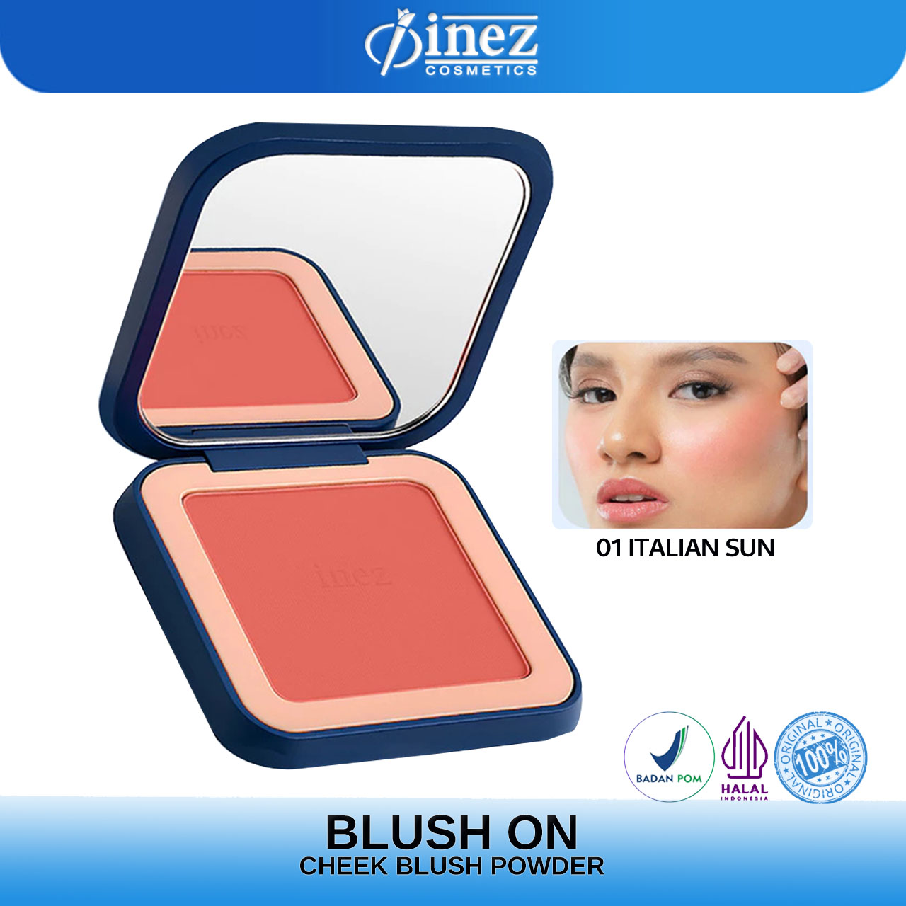 INEZ Blusher With Brush Color Contour Plus Blushon - Gambar 3