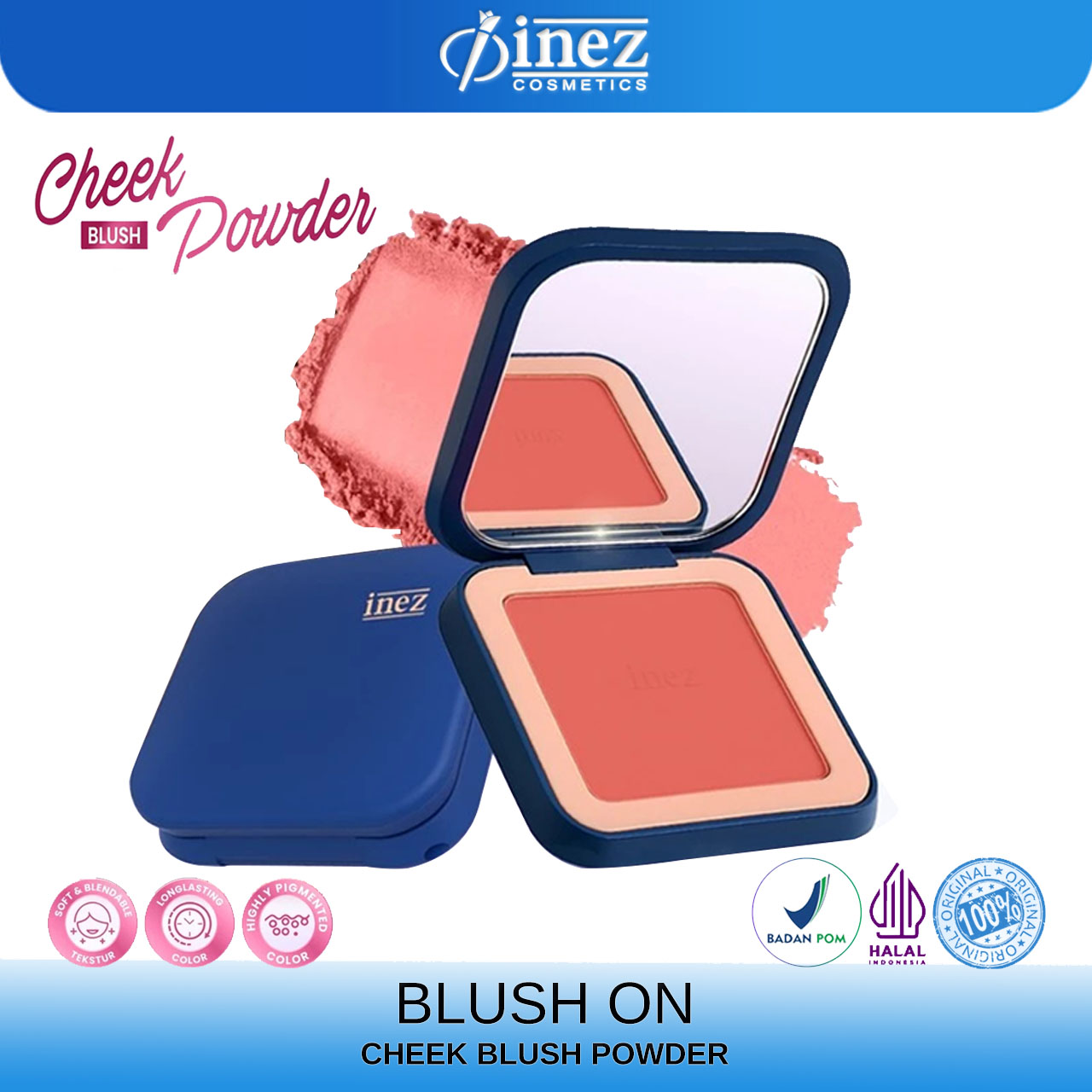 INEZ Blusher With Brush Color Contour Plus Blushon - Gambar 2