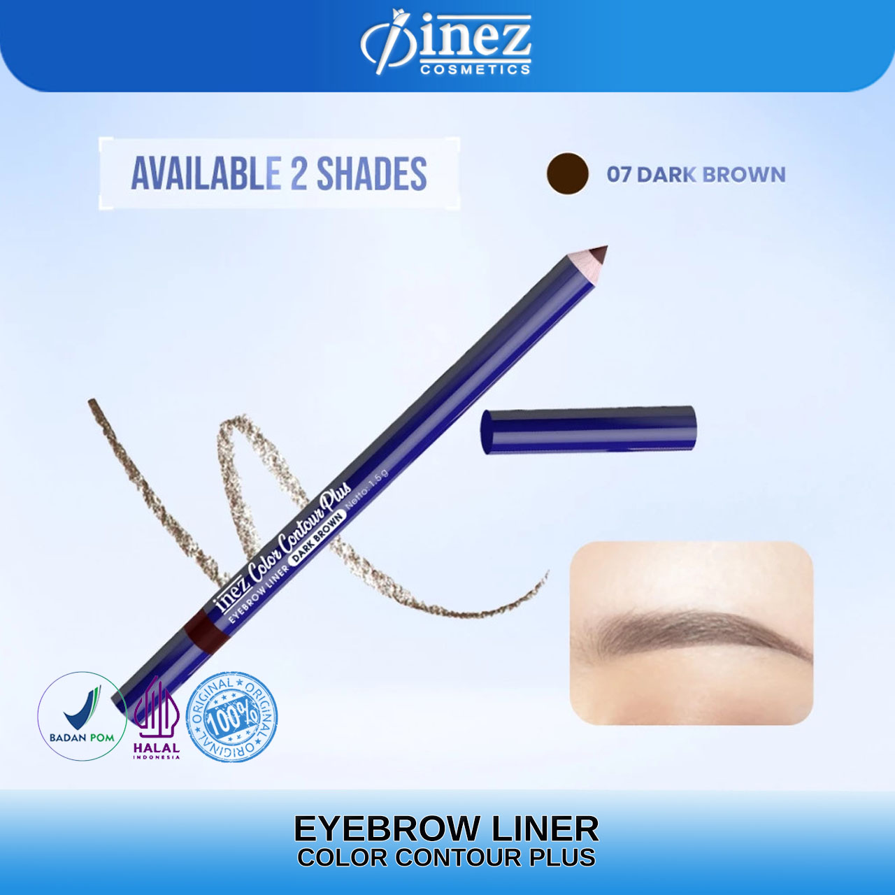 INEZ Eyebrow Liner Pencil Colour Contour Plus Pensil Alis - Gambar 3
