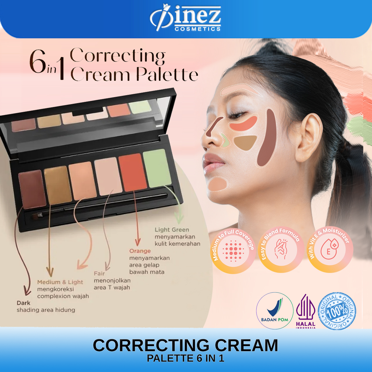 Inez correcting cream palette