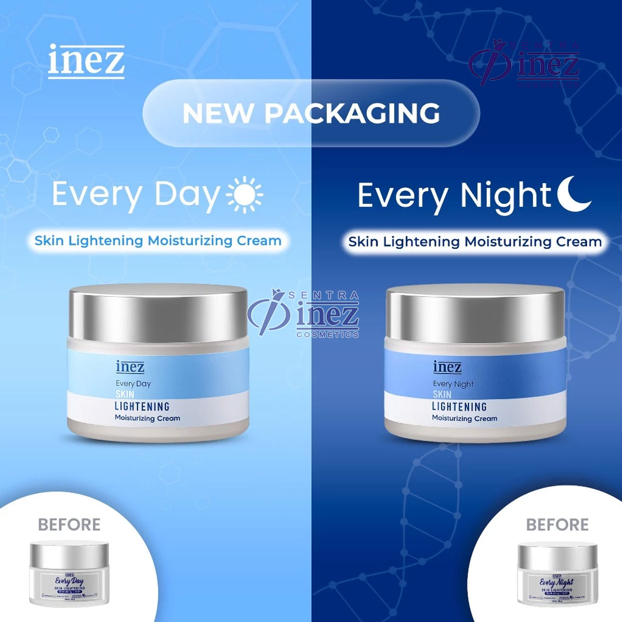 INEZ EveryNight Cream Skin Lightening Moisturizing Krim Every night - Gambar 2