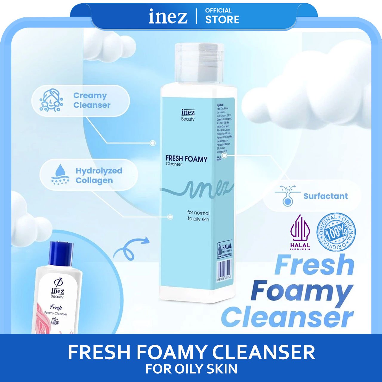 INEZ Fresh Foamy Cleanser For Normal To Oily Skin - Gambar 2