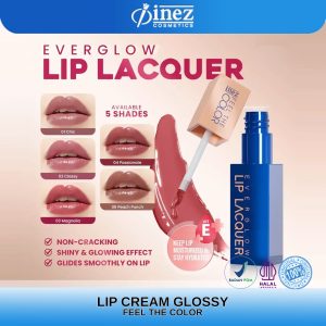 INEZ Everglow Lip Lacquer Lipgloss Lipstick Glossy