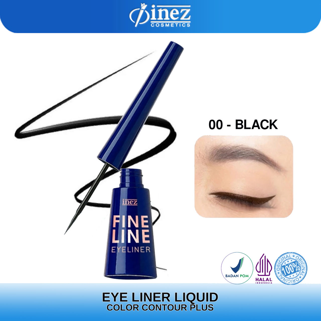 INEZ Fine Line Eyeliner Liquid Eye liner Color Contour Plus - Gambar 3