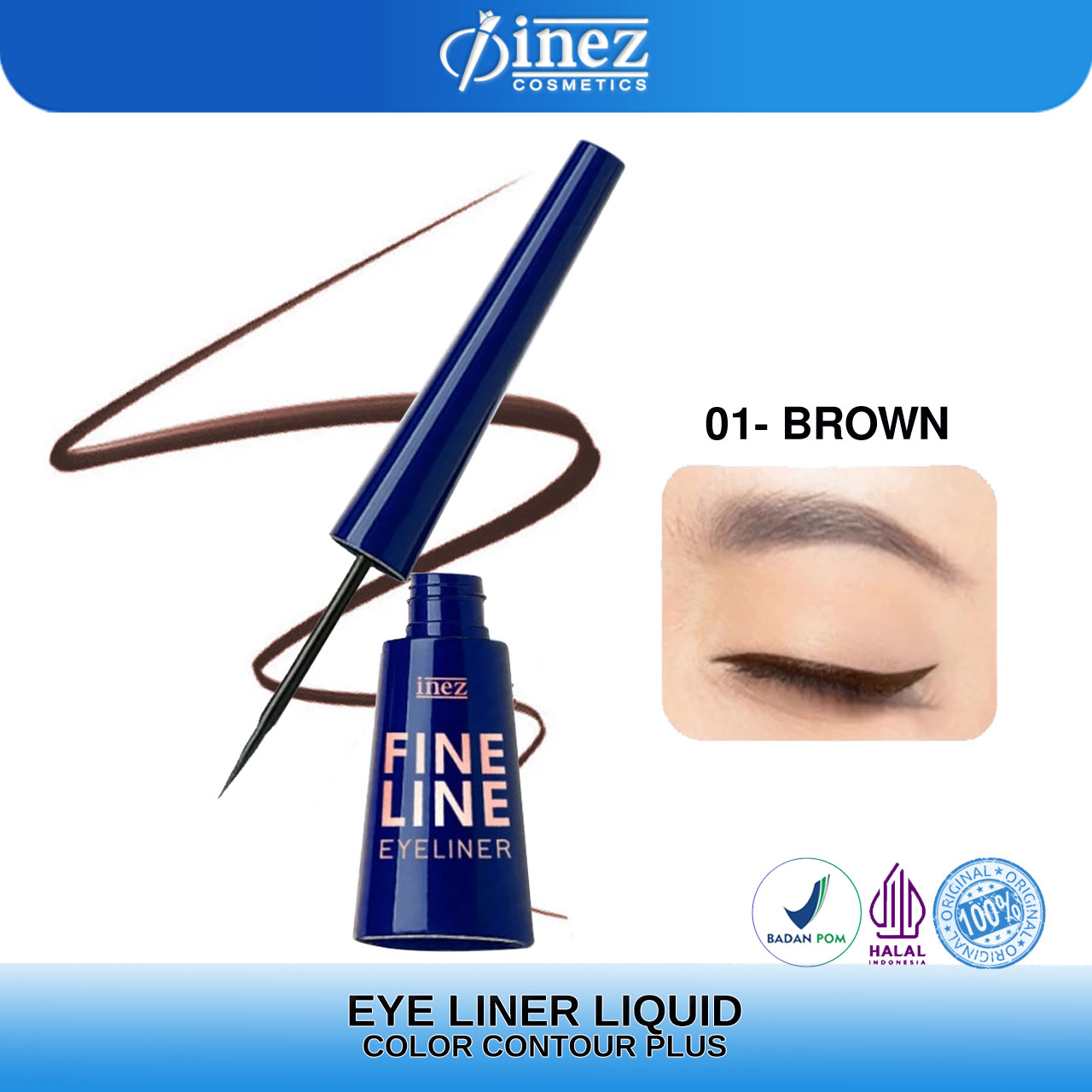 INEZ Fine Line Eyeliner Liquid Eye liner Color Contour Plus - Gambar 4