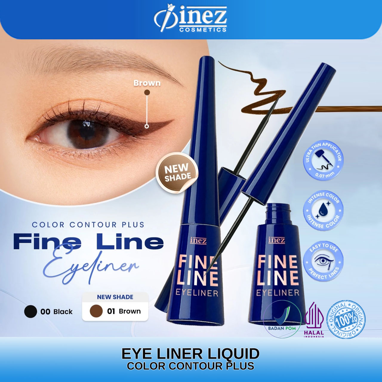 INEZ Fine Line Eyeliner Liquid Eye liner Color Contour Plus