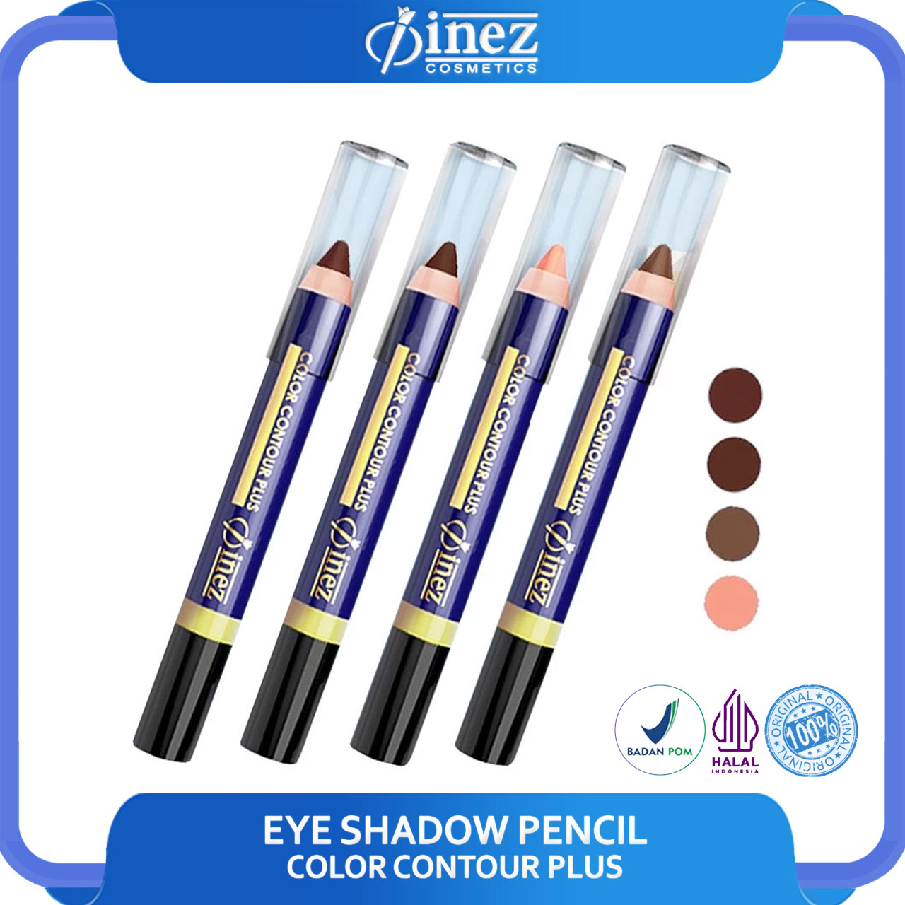 INEZ Eyeshadow Pencil Color Contour Plus - Gambar 2