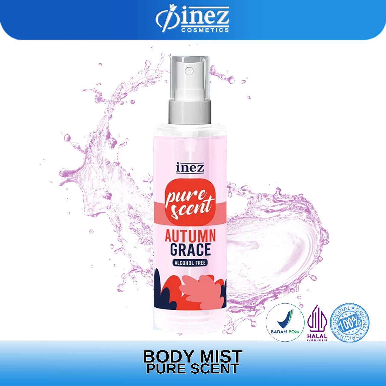 INEZ Pure Scent Perfum Body Mist Bebas Alcohol Inez Cosmetic - Gambar 3
