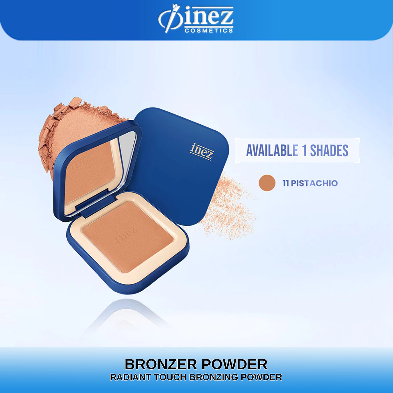 INEZ Radiant Touch Bronzing Powder Makeup Sun Kissed Look - Gambar 3