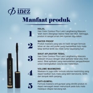 INEZ Mascara Lash Lengthening Color Contour Plus Maskara True Black - Gambar 7